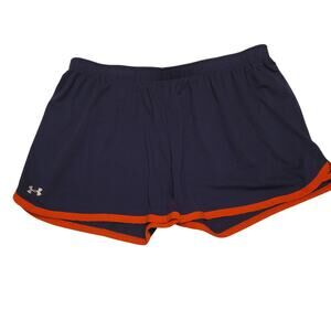 Under Armour Navy Gym Shorts Orange Trim Womens XL Athletic